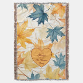 Personalisiert Maple Blätter Erntedank Herz Decke (Vorderseite Vertikal)