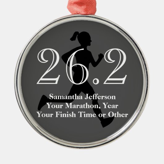 Personalisiert Marathon 26,2 Frauen Medaille Ornament Aus Metall (Vorne)