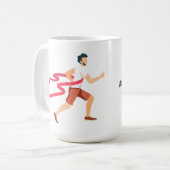 Personalisiert Marathon Man Name Zeit und Ort Kaffeetasse (Vorderseite Links)