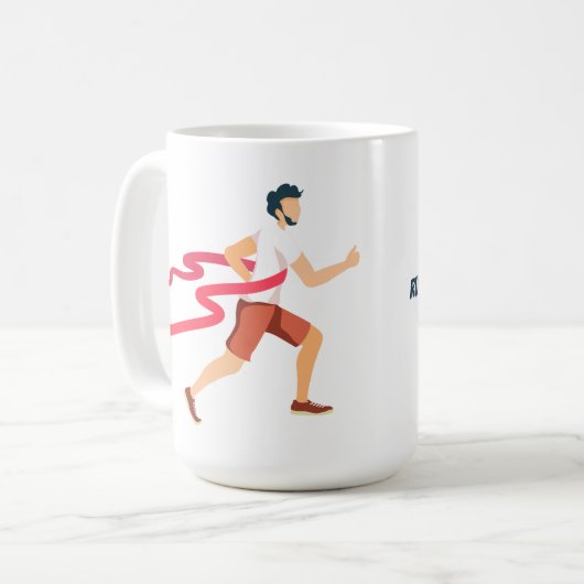 Personalisiert Marathon Man Name Zeit und Ort Kaffeetasse (Vorderseite Links)