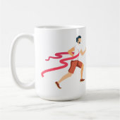 Personalisiert Marathon Man Name Zeit und Ort Kaffeetasse (Links)