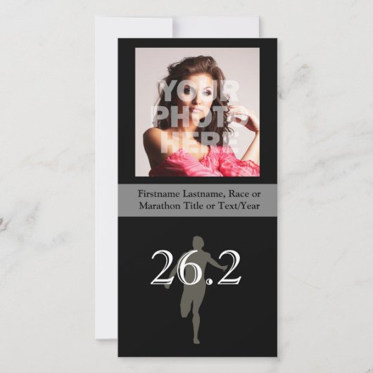 Personalisiert Marathon Runner 26.2 Keepake Ankündigung (Vorderseite)