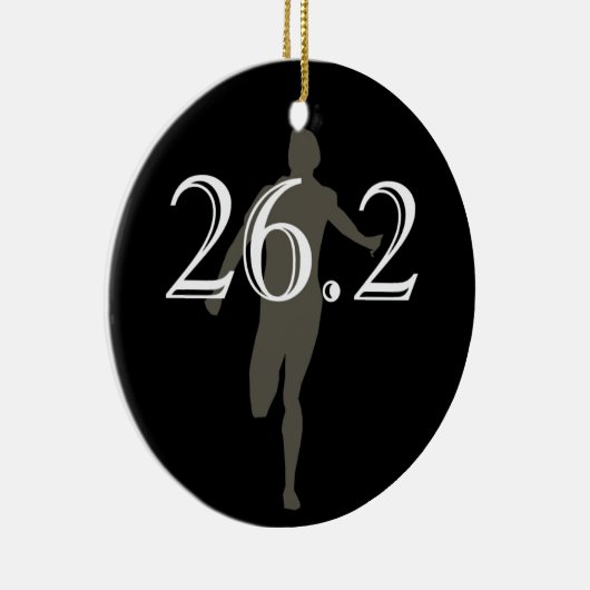 Personalisiert Marathon Runner 26.2 Keepake Black Keramik Ornament (Rechts)