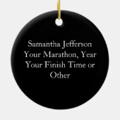 Personalisiert Marathon Runner 26.2 Keepake Black Keramik Ornament (Hinten)