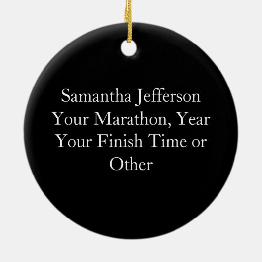 Personalisiert Marathon Runner 26.2 Keepake Black Keramik Ornament (Hinten)