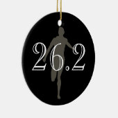 Personalisiert Marathon Runner 26.2 Keepake Black Keramikornament (Rechts)