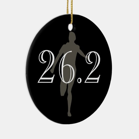 Personalisiert Marathon Runner 26.2 Keepake Black Keramikornament (Rechts)