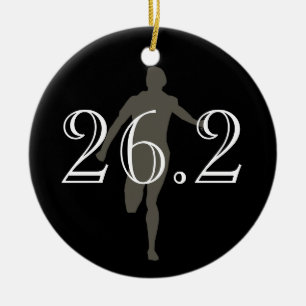 Personalisiert Marathon Runner 26.2 Keepake Black Keramikornament