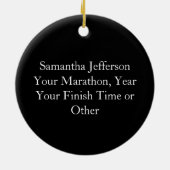 Personalisiert Marathon Runner 26.2 Keepake Black Keramikornament (Hinten)