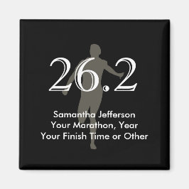 Personalisiert Marathon Runner 26.2 Keepake Black Magnet
