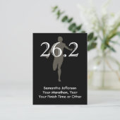 Personalisiert Marathon Runner 26.2 Keepake Black Postkarte (Stehend Vorderseite)