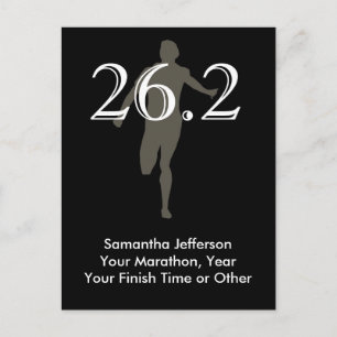 Personalisiert Marathon Runner 26.2 Keepake Black Postkarte