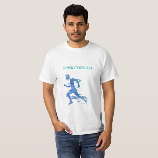 Personalisiert Marathon-Runner-Geschenk T-Shirt (Vorne ganz)