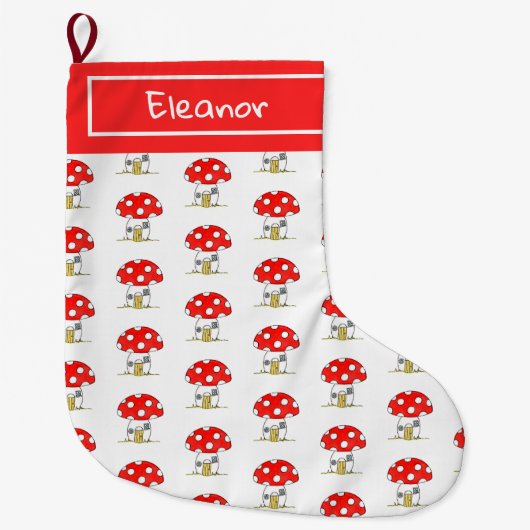 Personalisiert Märchenwald Toadstool Großer Weihnachtsstrumpf (Vorderseite)