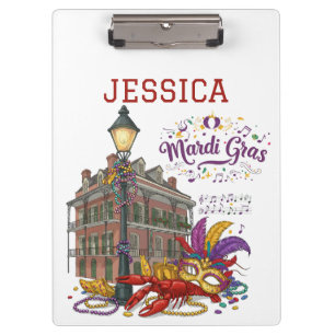 Personalisiert Mardi Gras Klemmbrett