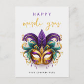 Personalisiert Mardi Gras Masquerade Business Postkarte (Vorderseite)