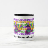 Personalisiert MARDI GRAS Top Hat Feathers Tasse (Zentrum)