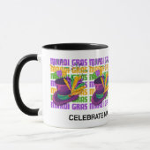 Personalisiert MARDI GRAS Top Hat Feathers Tasse (Links)
