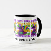 Personalisiert MARDI GRAS Top Hat Feathers Tasse (VorderseiteRechts)