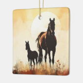 Personalisiert Mare, Foal Baby's 1. Weihnachtspfer Keramikornament (Links)