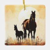 Personalisiert Mare, Foal Baby's 1. Weihnachtspfer Keramikornament (Vorderseite)