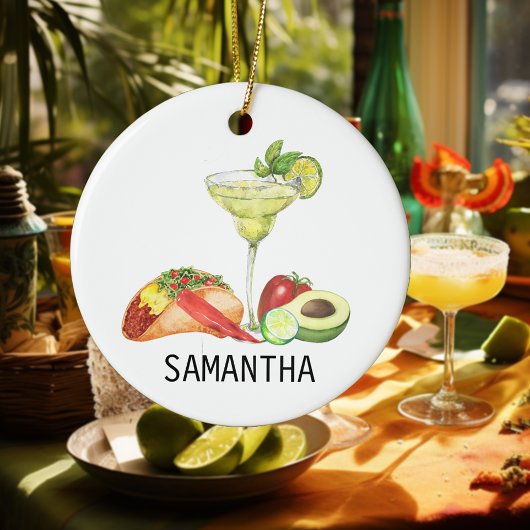Personalisiert Margarita Mexicanisches Nahrungsmit Keramik Ornament