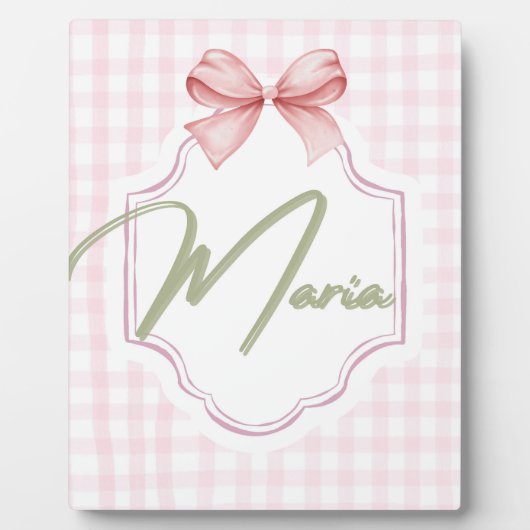 Personalisiert Maria Baby Girl Kinderzimmer Bow&Gi Fotoplatte (Vorderseite)