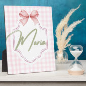 Personalisiert Maria Baby Girl Kinderzimmer Bow&Gi Fotoplatte (Seite)