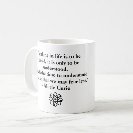 Personalisiert Marie Curie Zitat Kaffeetasse (Vorderseite Links)