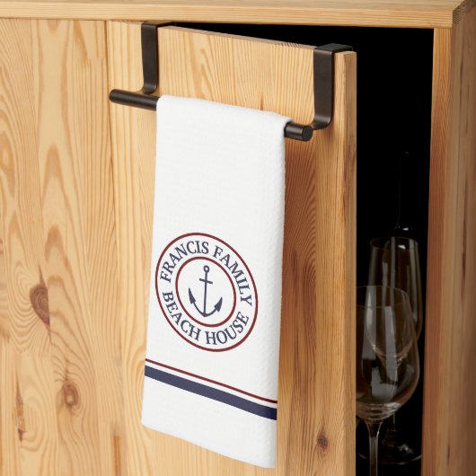 Personalisiert Maroon Anchor Logo Küche Handtuch (Drittel gefaltet)