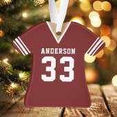 Personalisiert Maroon Football Jersey Ornament