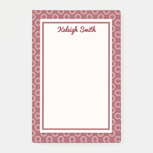 Personalisiert Maroon Polka Dots Post It Notes Post-it Klebezettel (Vorderseite)