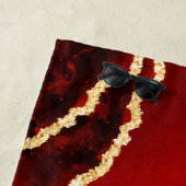 Personalisiert Maroon Red Black Stylish Agate Strandtuch (Beispiel)