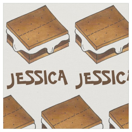 Personalisiert Marshmallow Camp Fire S'mores Smore Stoff (Nahaufnahme)