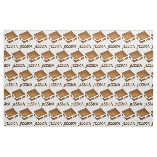 Personalisiert Marshmallow Camp Fire S'mores Smore Stoff (Fat Quarter (45,7 x 55,9 cm))