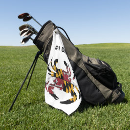 Personalisiert Maryland Flag Blue Crab Golf Towel Golfhandtuch