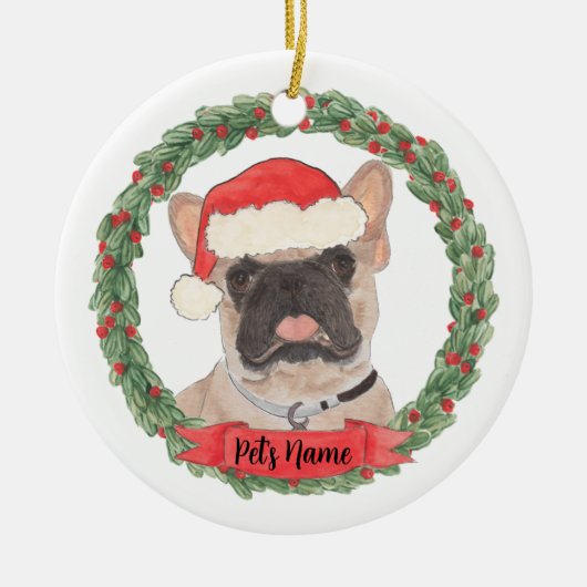 Personalisiert Masked Frenchie French Bulldog Keramik Ornament (Vorne)