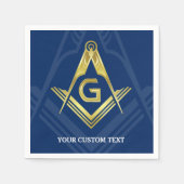 Personalisiert Masonic Napkins | Blue Gold Serviette (Vorderseite)