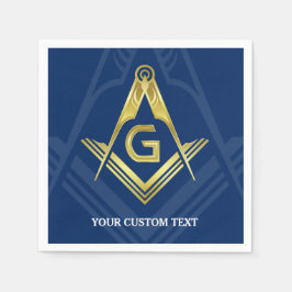 Personalisiert Masonic Napkins | Blue Gold Serviette