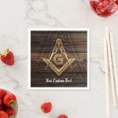 Personalisiert Masonic Napkins | Rustikales Holz G Serviette (Beispiel)