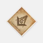 Personalisiert Masonic Napkins | Rustikales Pergam Serviette (Ecke)
