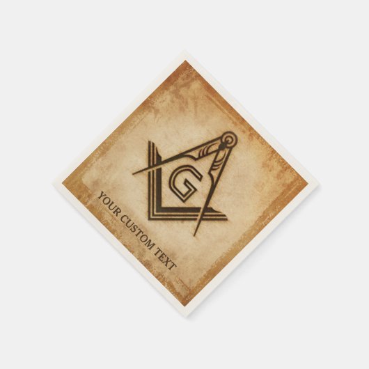 Personalisiert Masonic Napkins | Rustikales Pergam Serviette (Ecke)