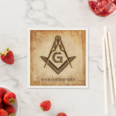 Personalisiert Masonic Napkins | Rustikales Pergam Serviette (Beispiel)