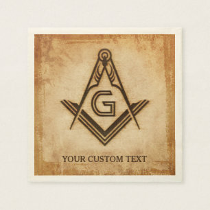 Personalisiert Masonic Napkins   Rustikales Pergam Serviette