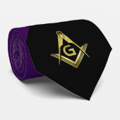 Personalisiert Masonic Necktie | Lila und Gold Krawatte (Gerollt)