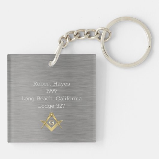 Personalisiert Masonic Schlüsselanhänger (Rückseite)