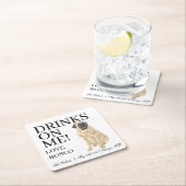 Personalisiert Mastiff Dog Wedding Rechteckiger Pappuntersetzer (Vor Ort)