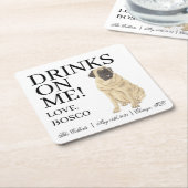 Personalisiert Mastiff Dog Wedding Rechteckiger Pappuntersetzer (angewinkelt)