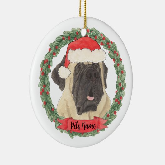 Personalisiert Mastiff Keramik Ornament (Rechts)