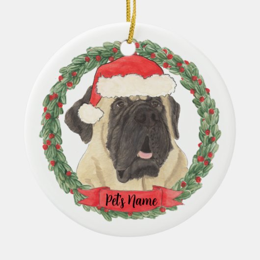 Personalisiert Mastiff Keramik Ornament (Vorne)